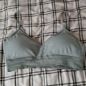 New Calvin Klein Grey Striped Bra